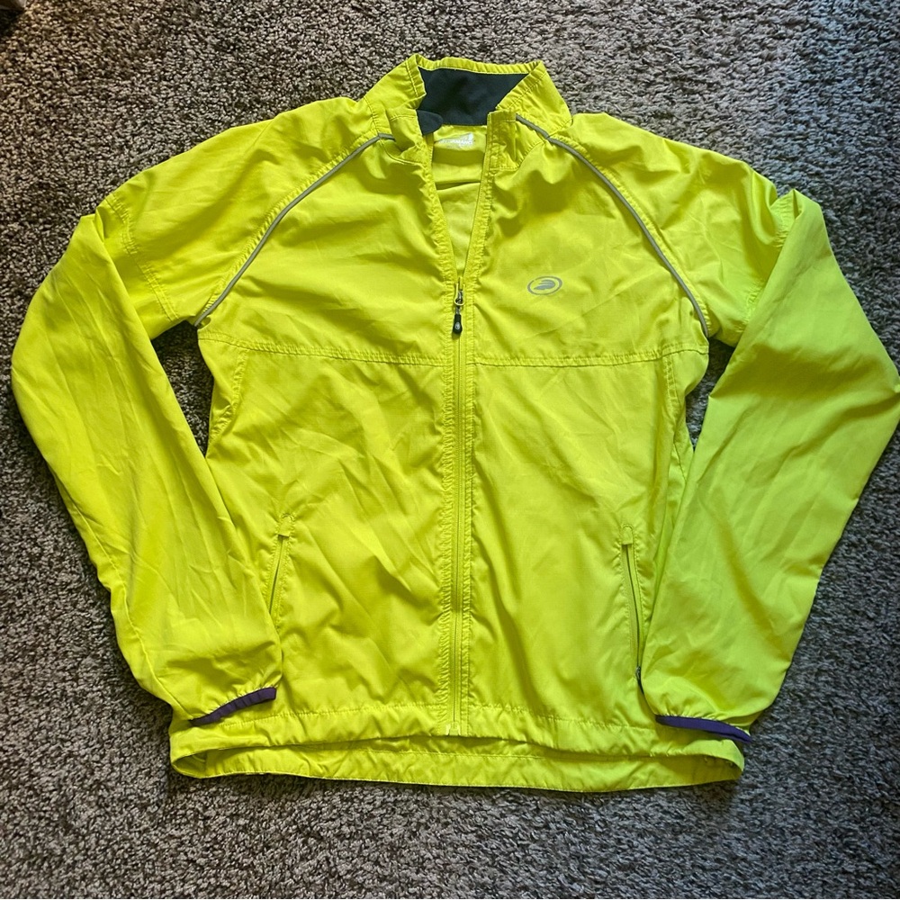 Performance Women's Medium Neon Yellow Bike Jacket Cycling Run Reflective Safety